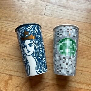 Starbucks Artistic Ceramic Tumbler Duo
